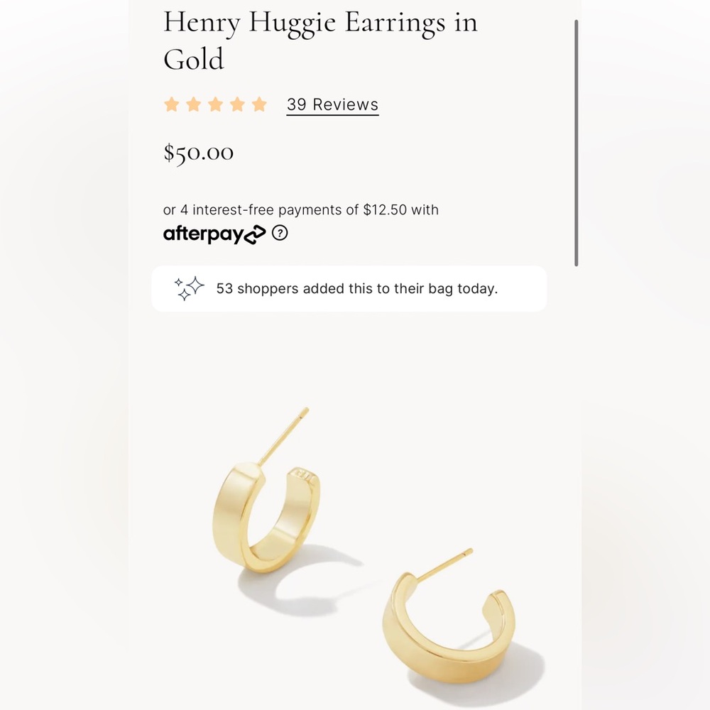 Kendra Scott Henry Huggie gold earrings